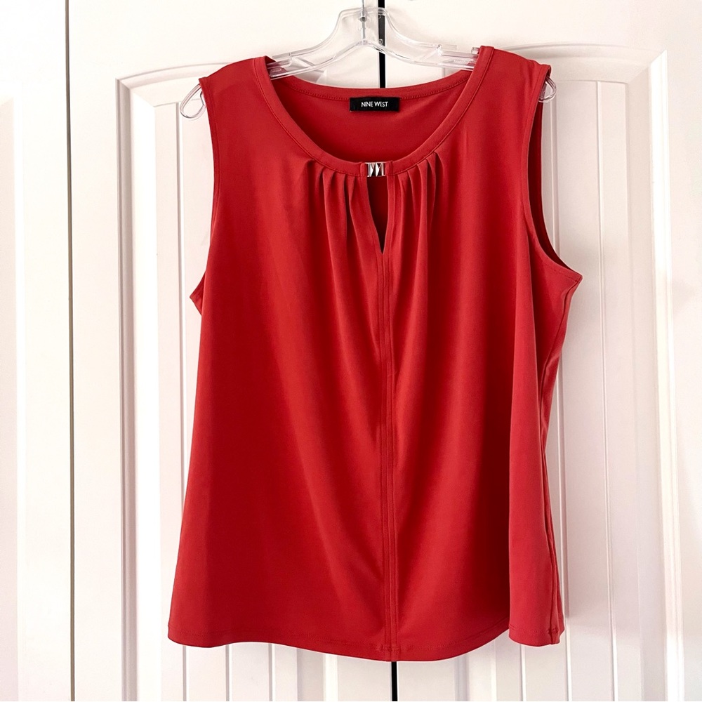 Nine West Sleeveless Top w/Silver Detail